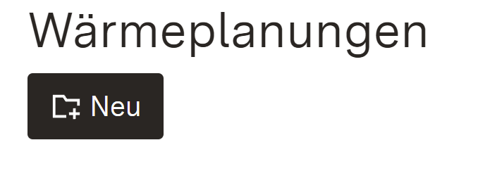 Neue Wärmeplanung anlegen
